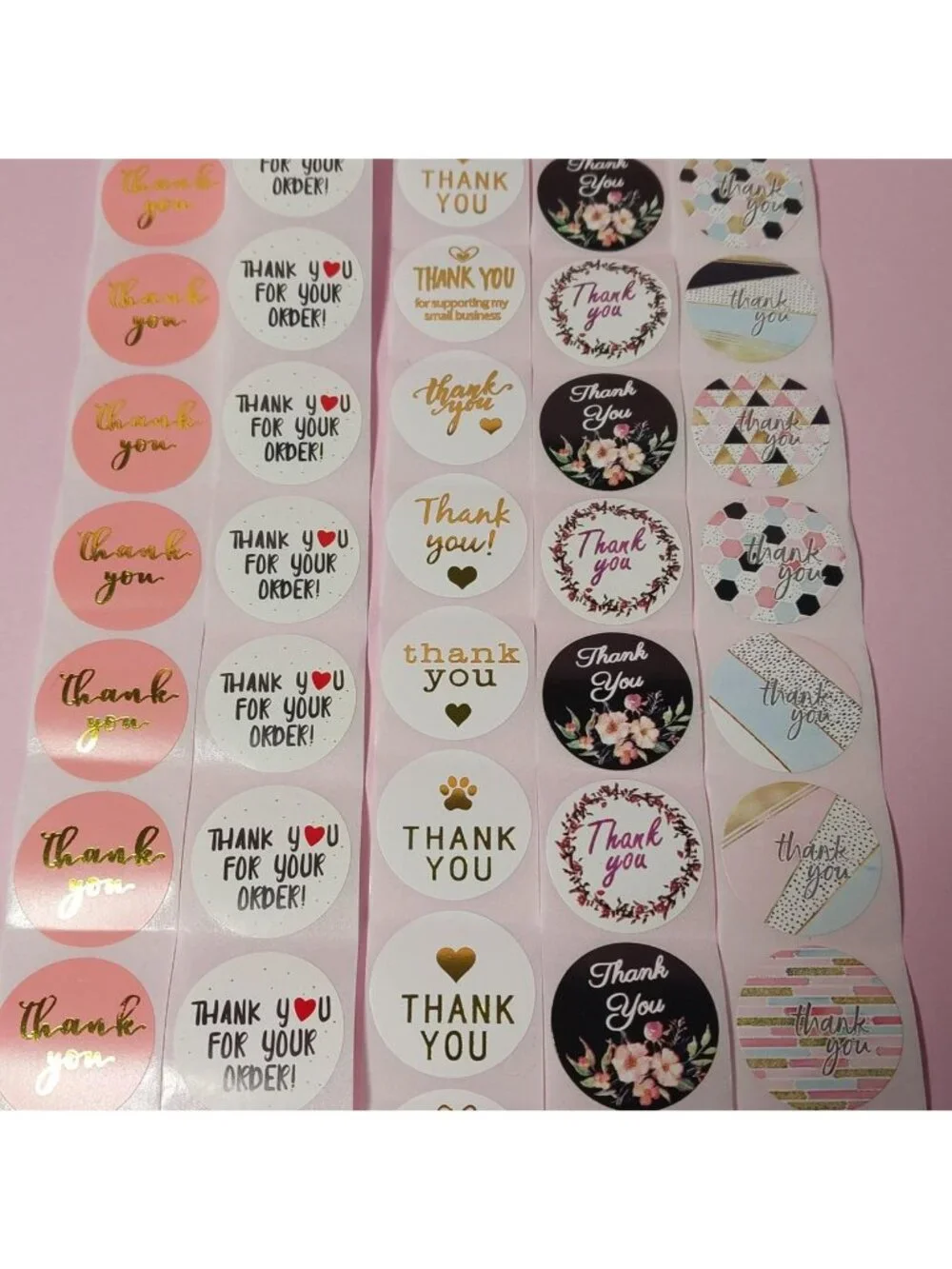 2500 Thank You Stickers Lot 5 rolls size 1 inch